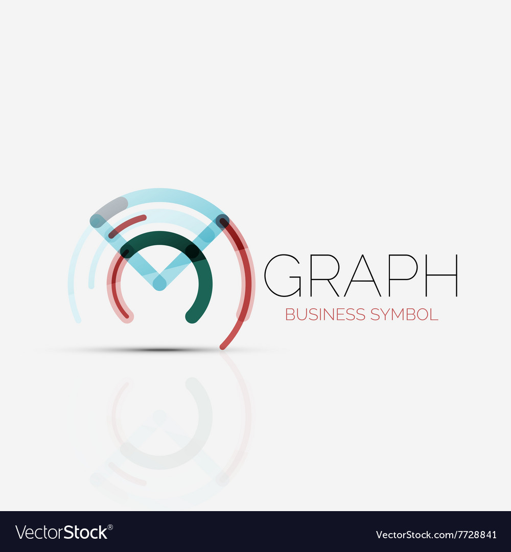 Abstract logo idea linear chart or graph