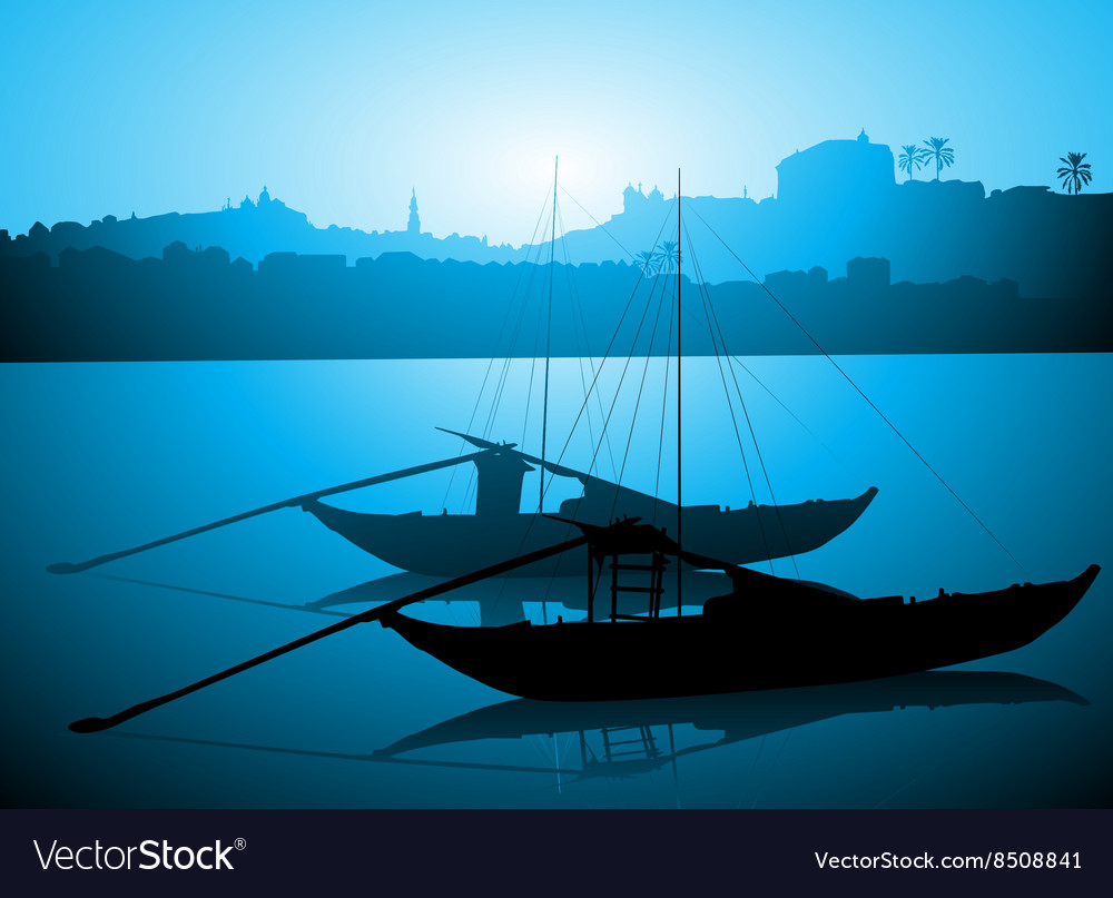 Boats docked on the river bed