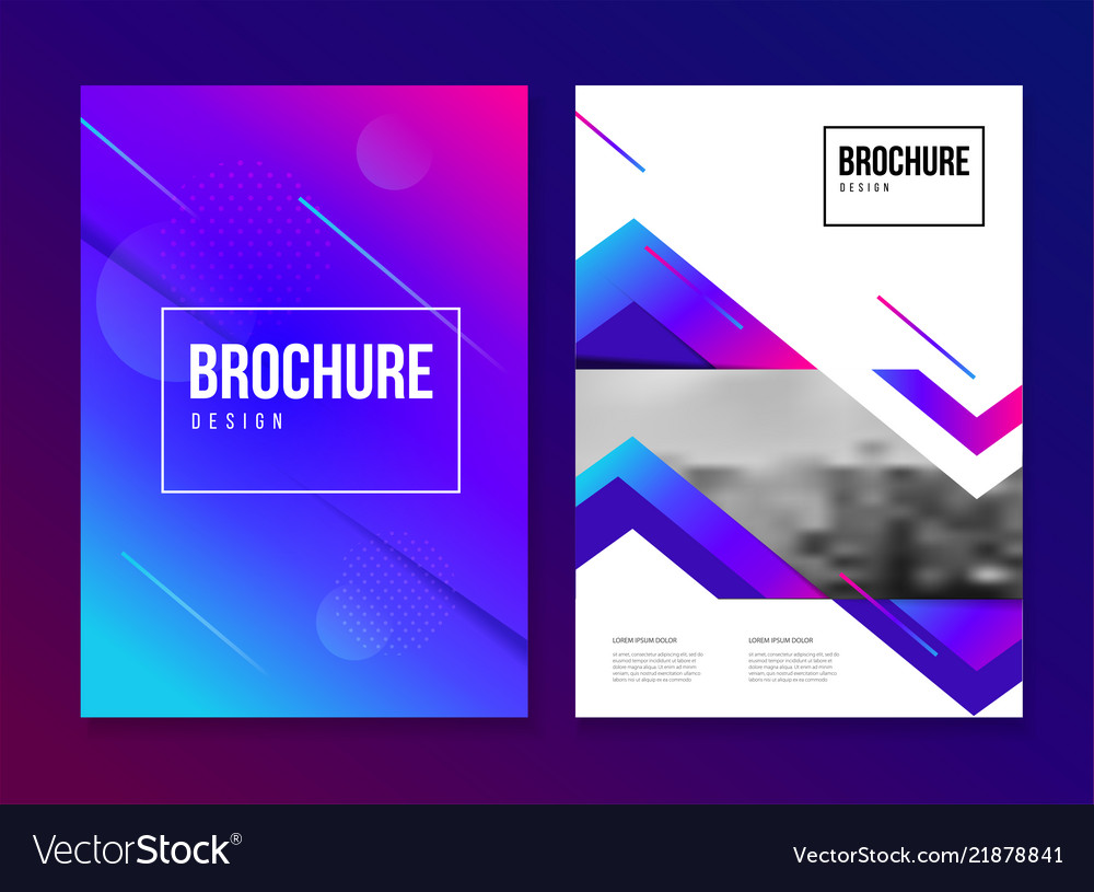 Brochure template with trend gradient Royalty Free Vector