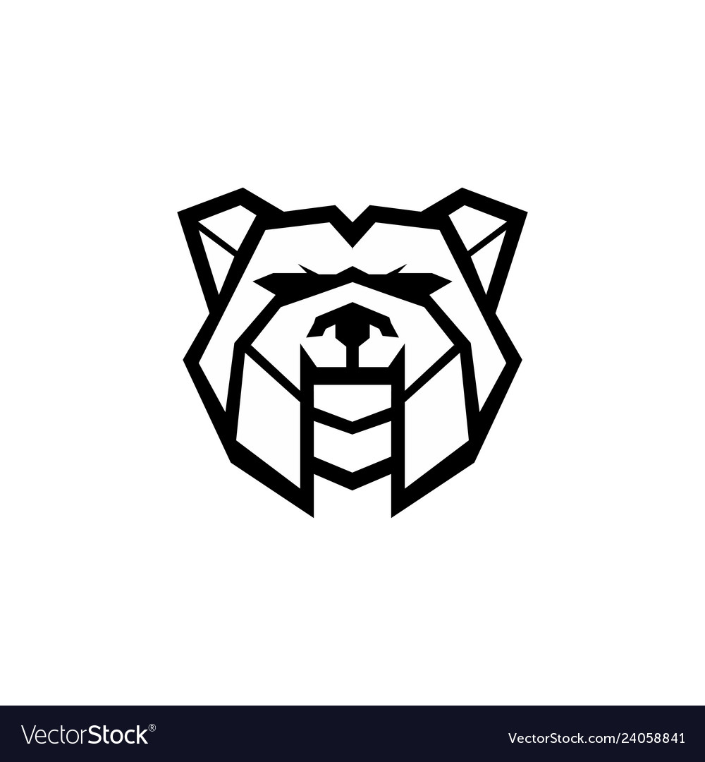 Bulldog wild animal head mascot