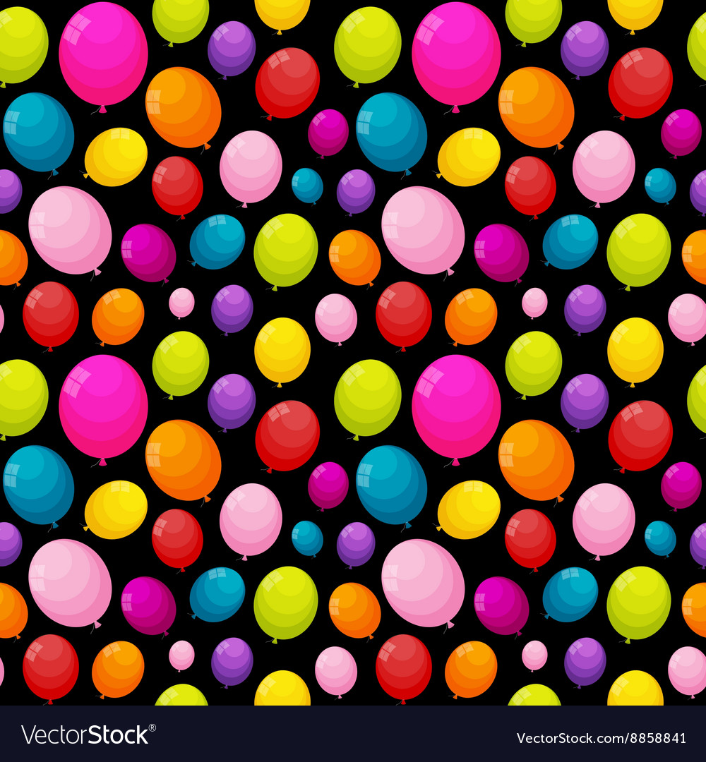 Color glossy balloons seamless pattern background