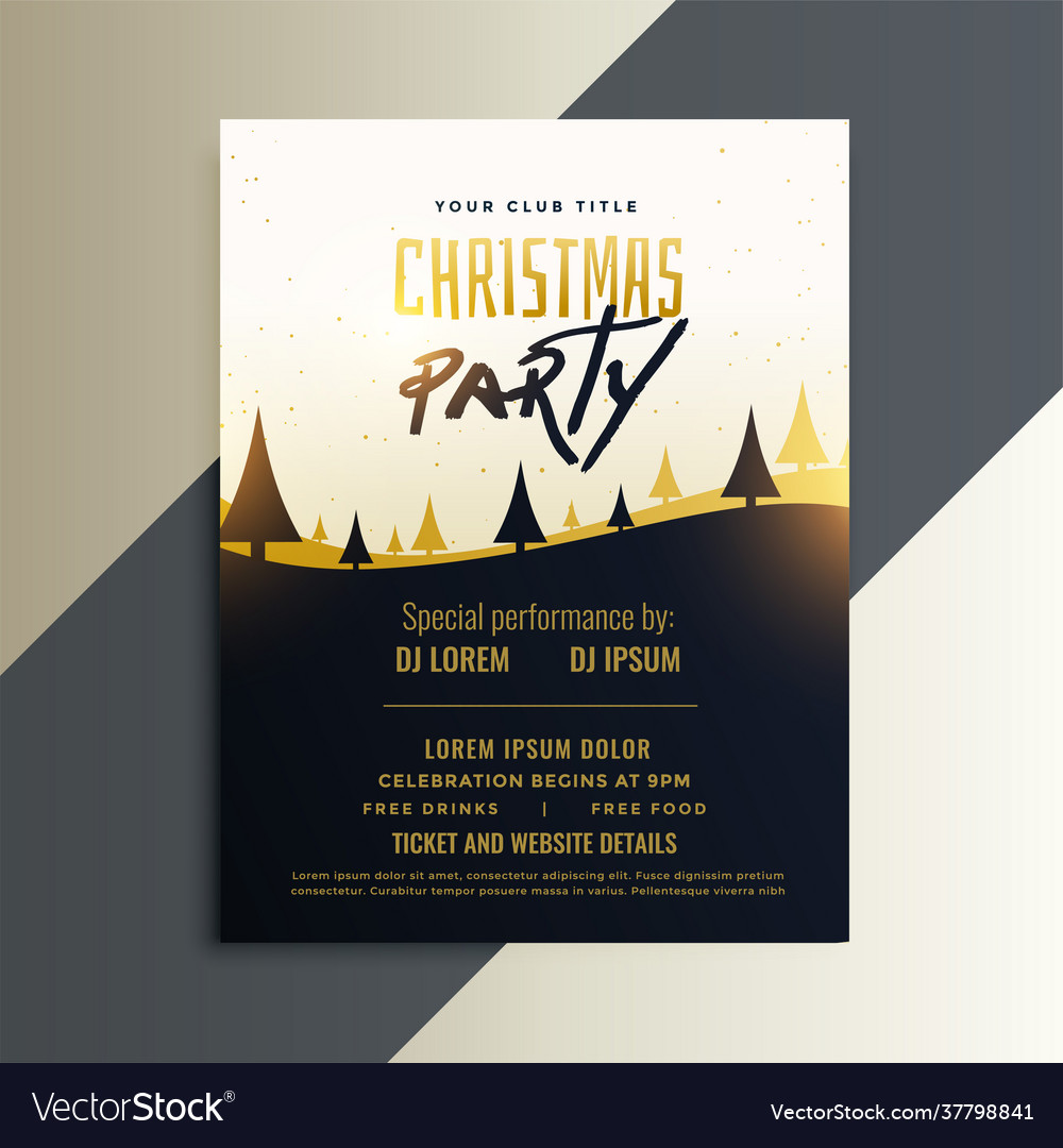 Creative christmas party invitation flyer design Vector Image