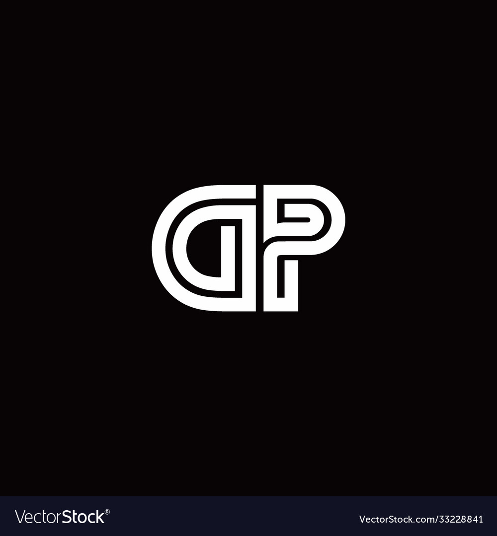 Dp monogram logo with abstract line