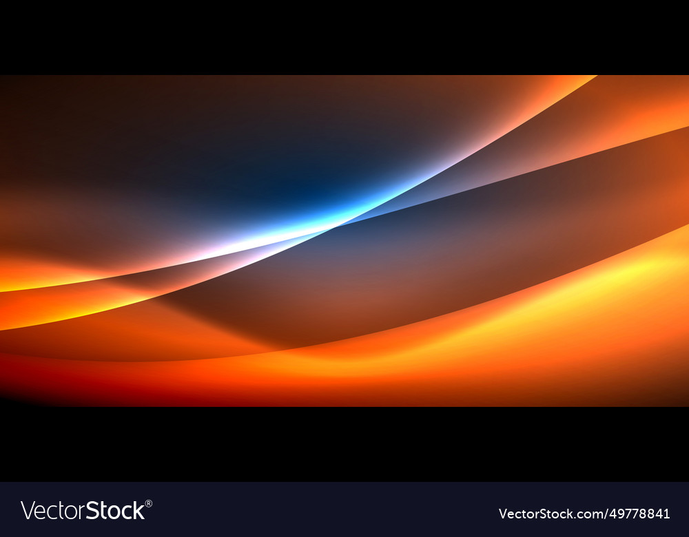 Dynamic waves in ethereal glow of neon lights Vector Image