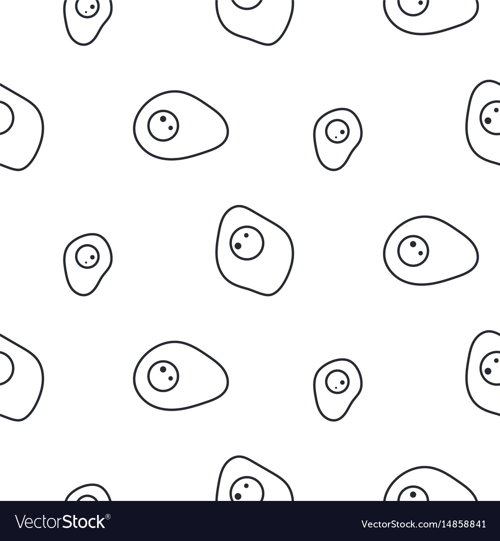 Eggs line icon seamless pattern