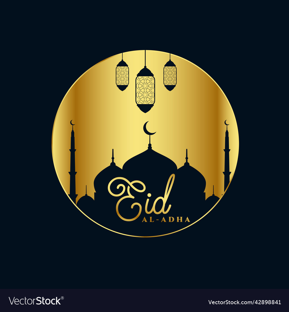 Eid al adha golden bakrid festival greeting Vector Image