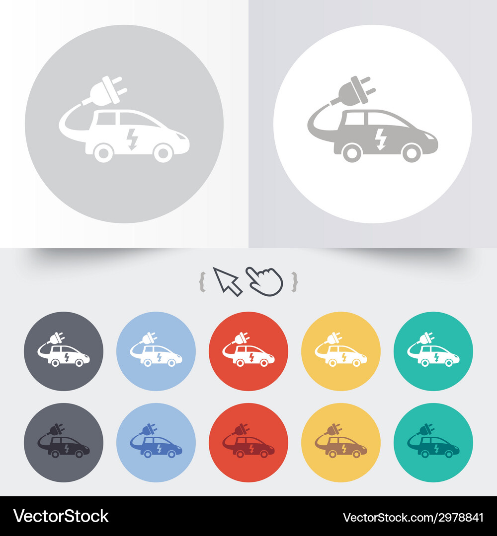 Electric car sign icon Hatchback symbol Royalty Free Vector