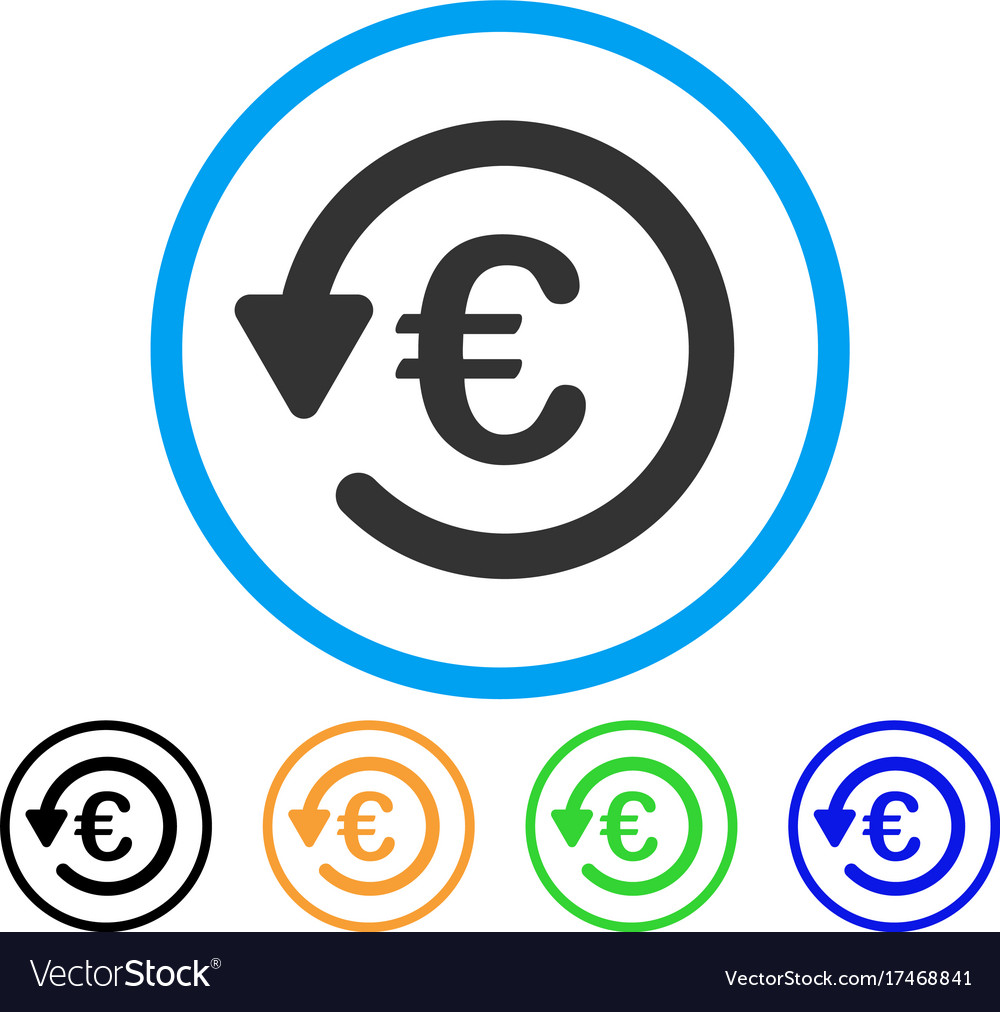 Euro rebate rounded icon