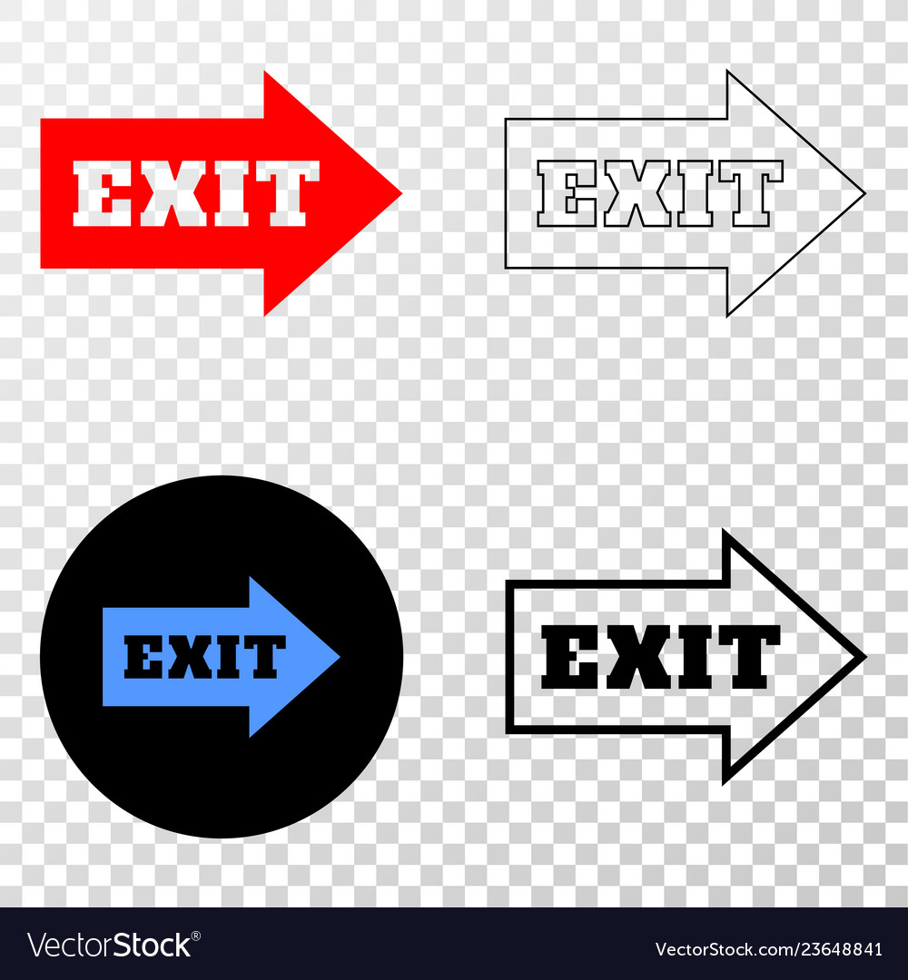 Exit arrow eps icon with contour version