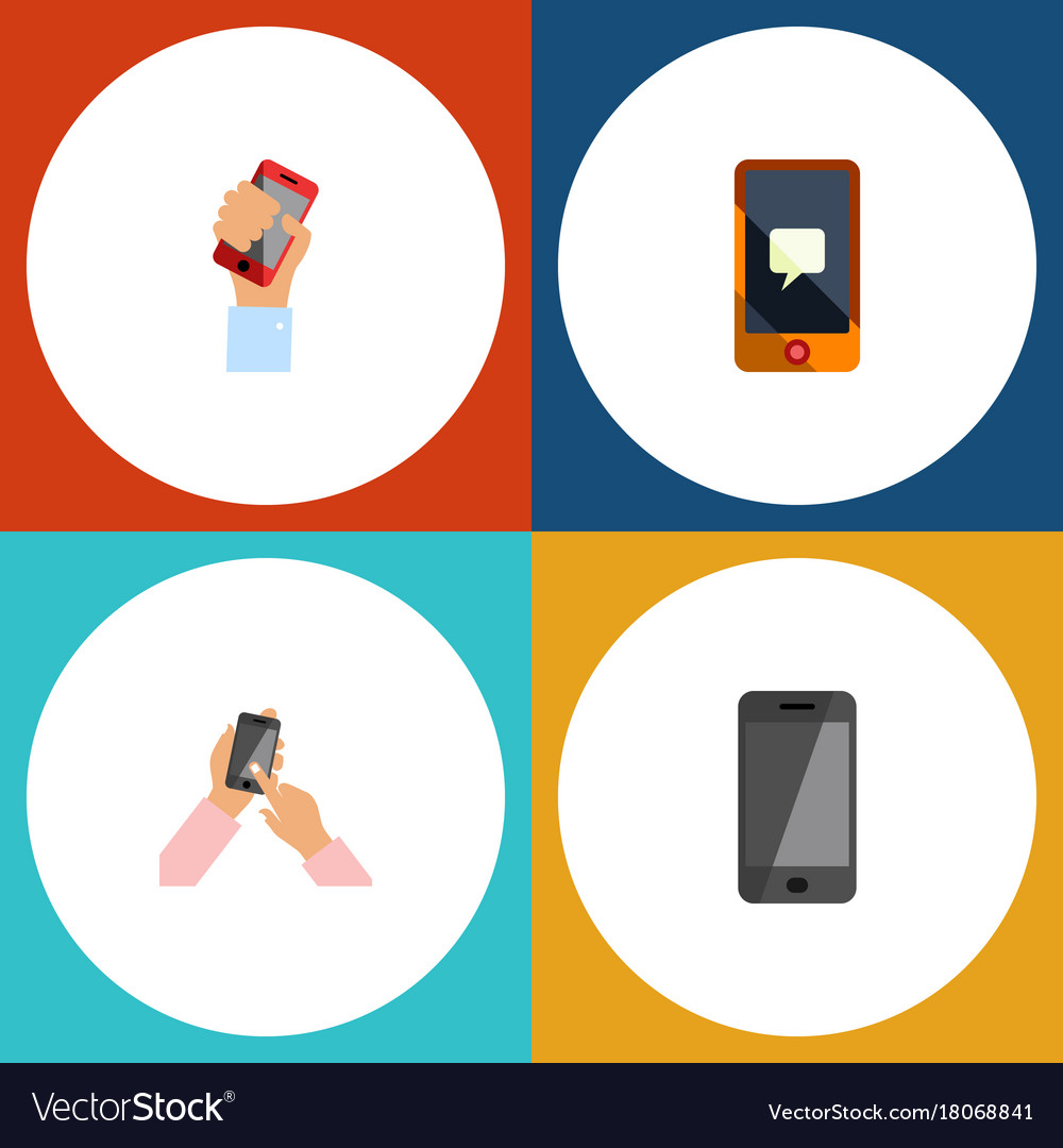 Flat icon touchscreen set of interactive display