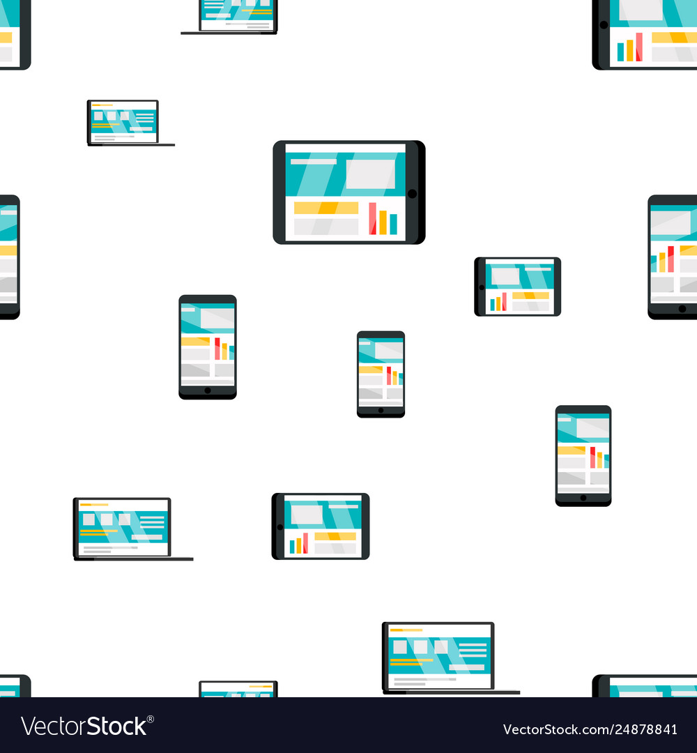 Gadget device seamless pattern phone vector image Gadget device seamless pattern phone