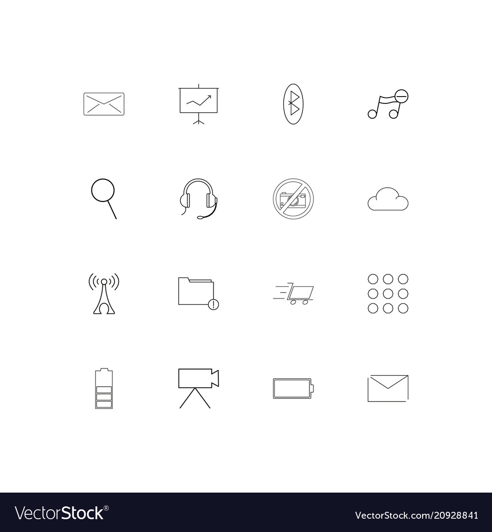 Internet of things linear thin icons set outlined