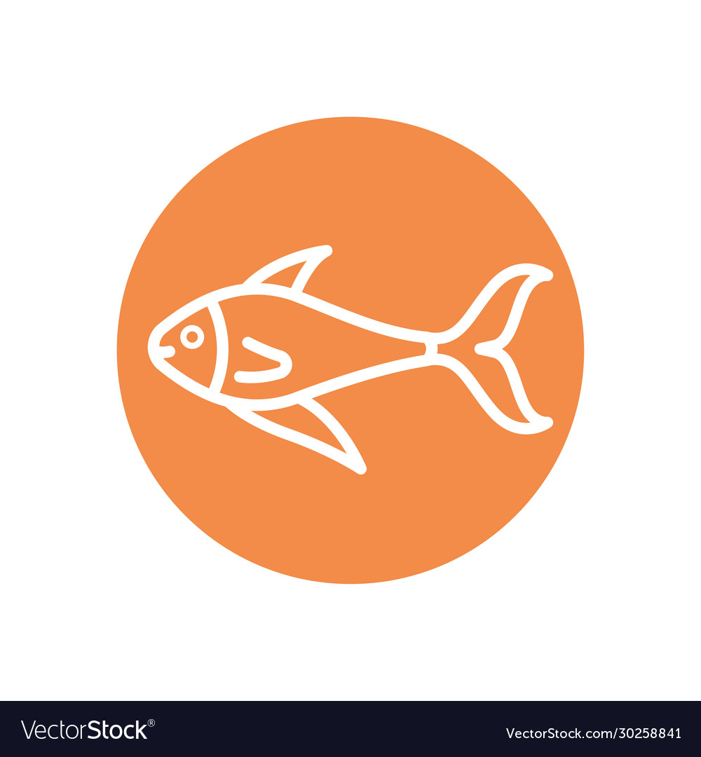 Isolated fish line block style icon design