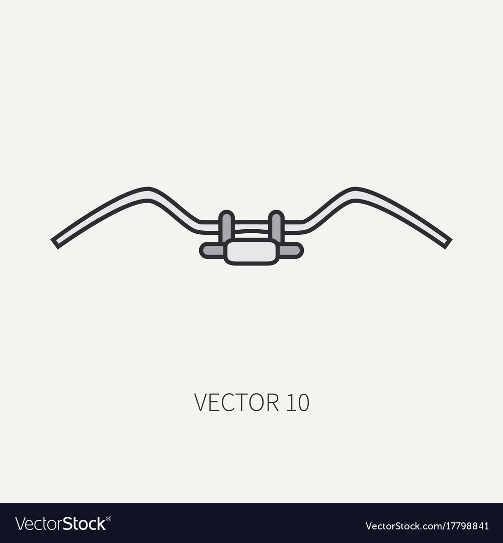 Line flat color motorcycle icon classic