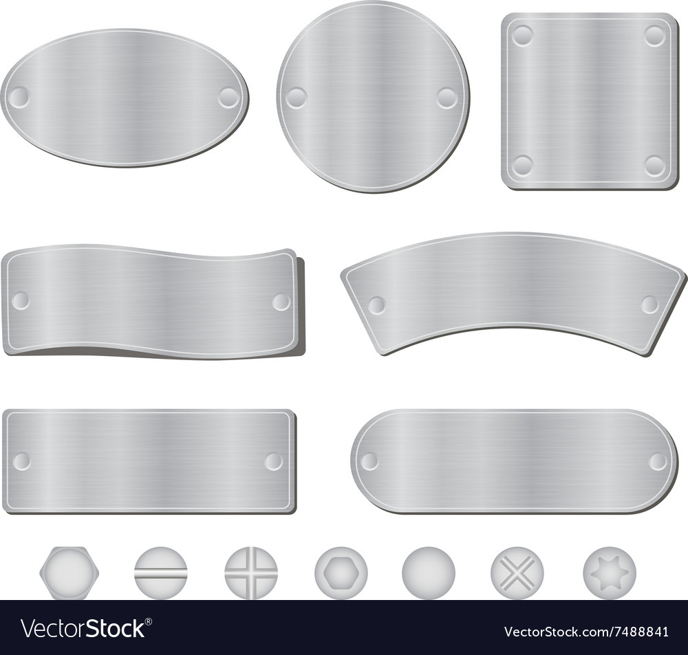 Metal plates set Royalty Free Vector Image - VectorStock