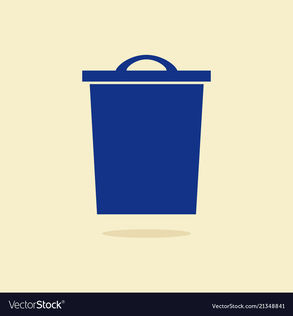 Modern garbage bin and trash object set suitable