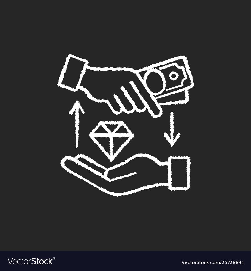Money loan chalk white icon on black background Vector Image