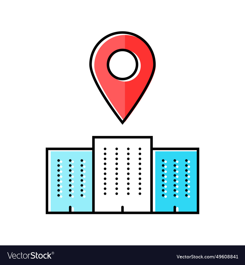 Office map location color icon vector image Office map location color icon