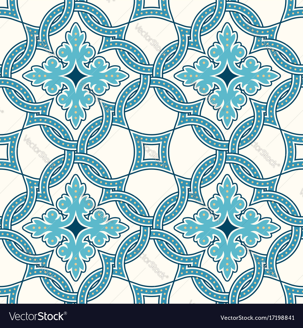 Portuguese tiles quatrefoil pattern