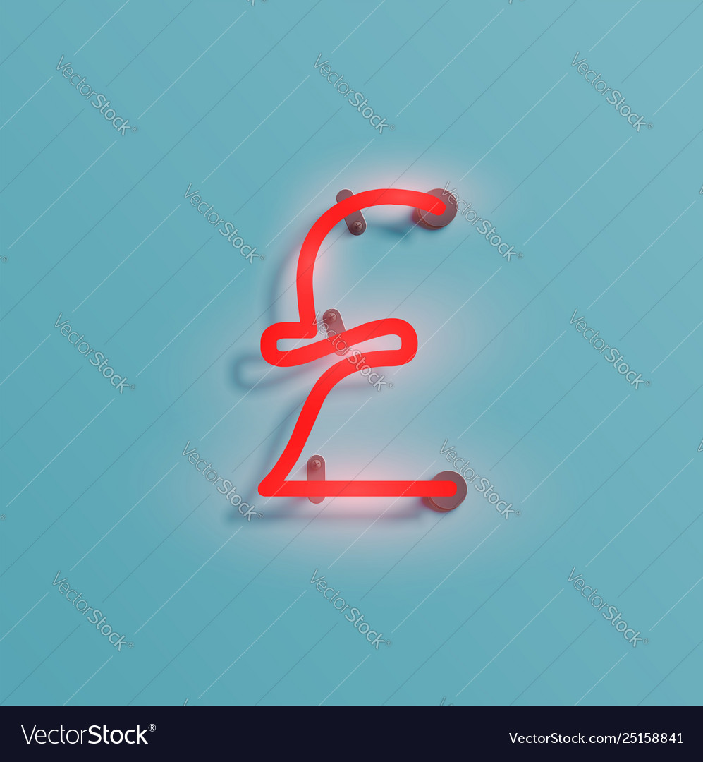 Realistischer Neoncharakter von einem Typeet vector image Realistischer Neoncharakter von einem Typeet