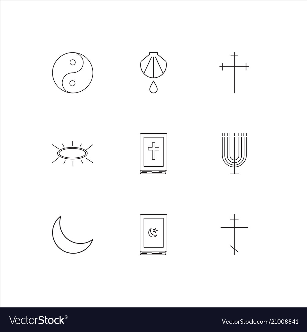 Religion outline icons set