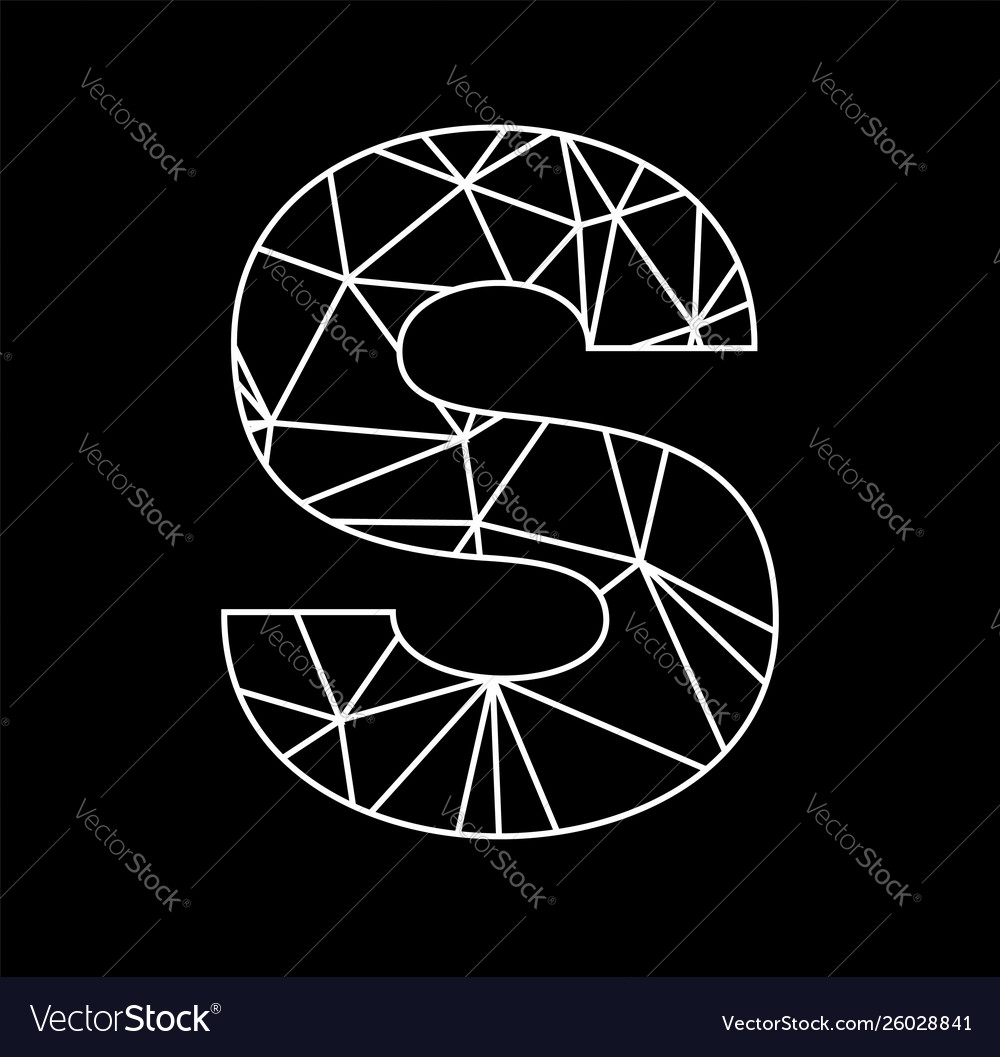 S geometric triangle block chain font vector image S geometric triangle block chain font