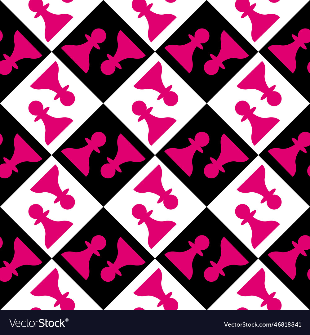 Seamless pattern with chess pawn endless vector image Seamless pattern with chess pawn endless