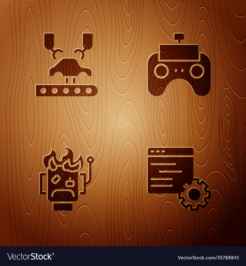 Set computer api interface robotic robot arm vector image Set computer api interface robotic robot arm