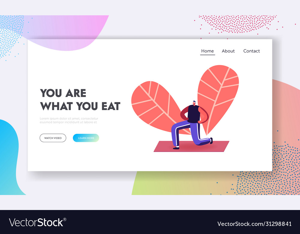 Sport life activity landing page template healthy