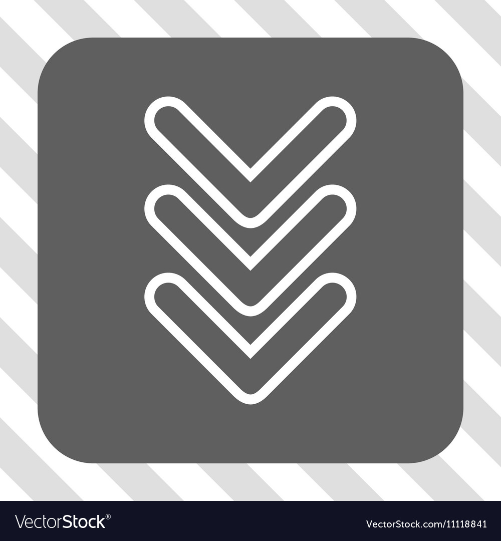 Triple pointer down rounded square button