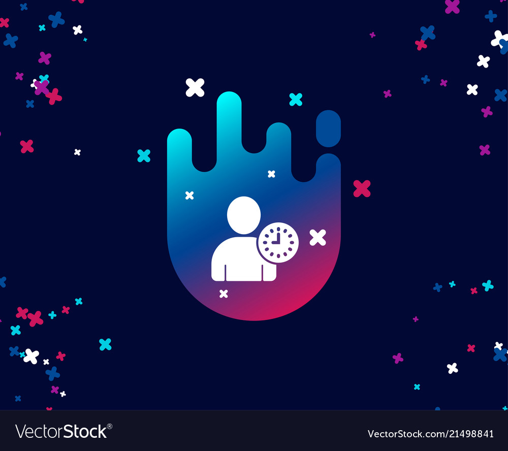 User with clock simple icon profile avatar sign