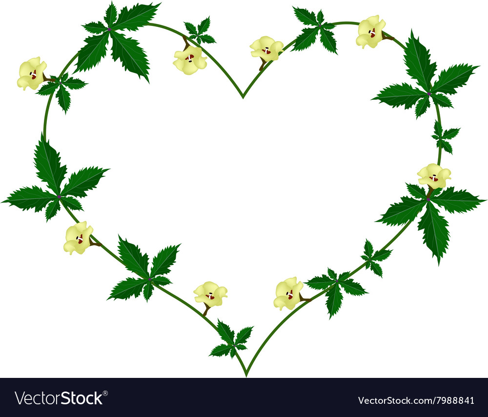 Vine of Flower and Leaves in Beautiful Heart Shape
