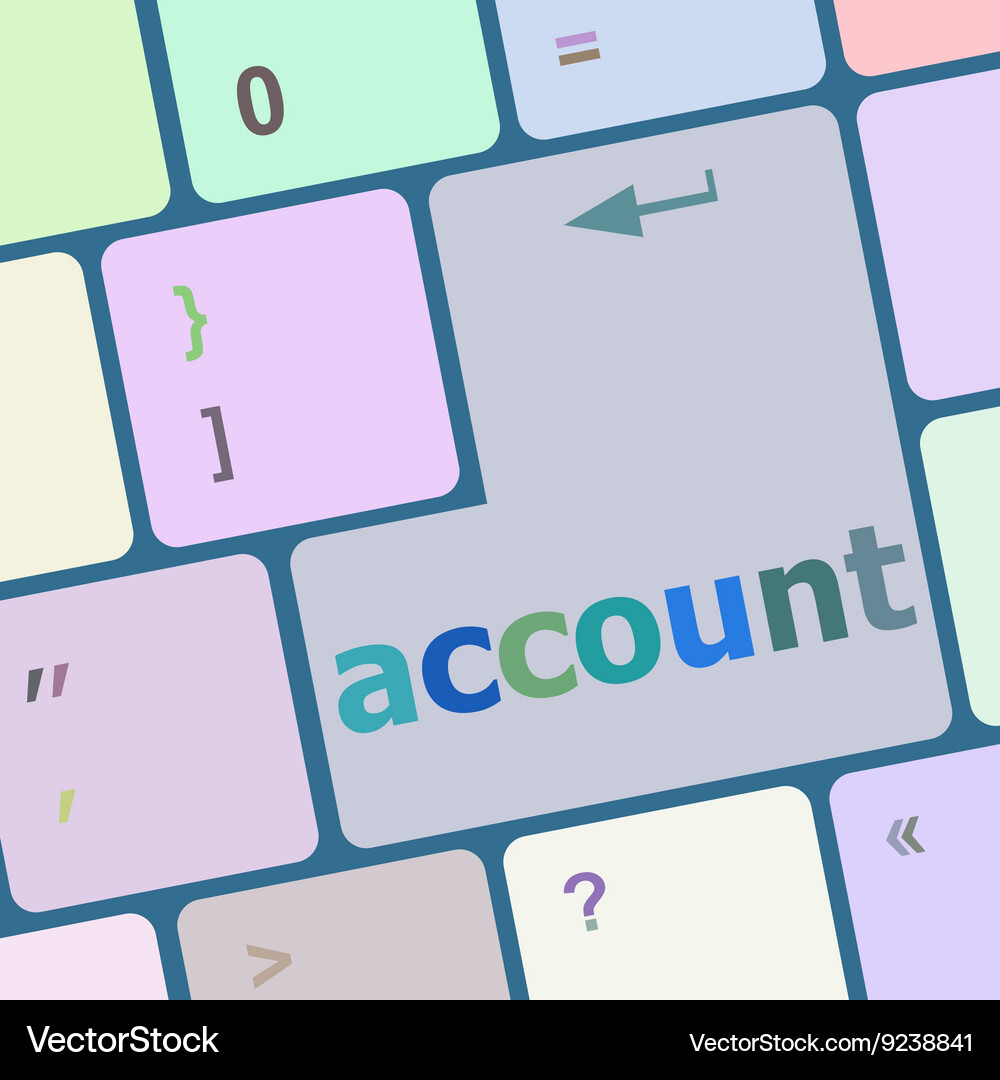 White account enter key Royalty Free Vector Image
