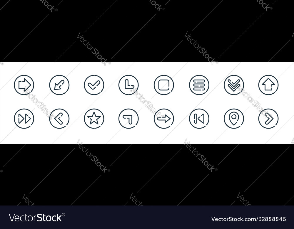 Arrow line icons linear set quality vector image Arrow line icons linear set quality