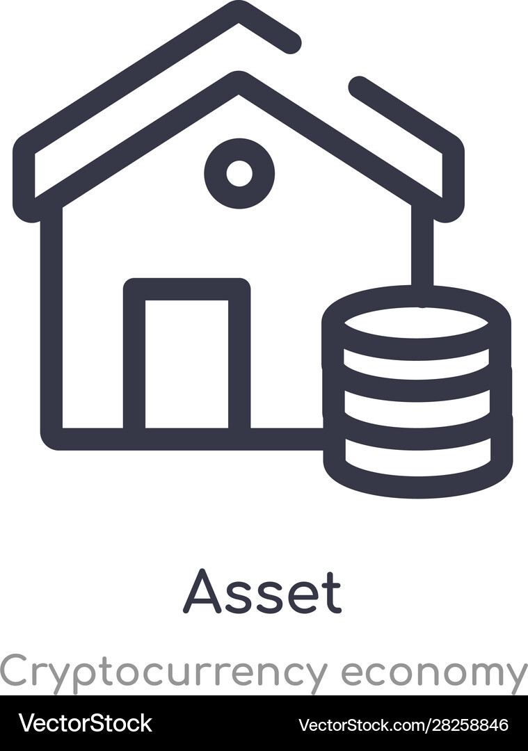 Asset outline icon isolated line from Royalty Free Vector