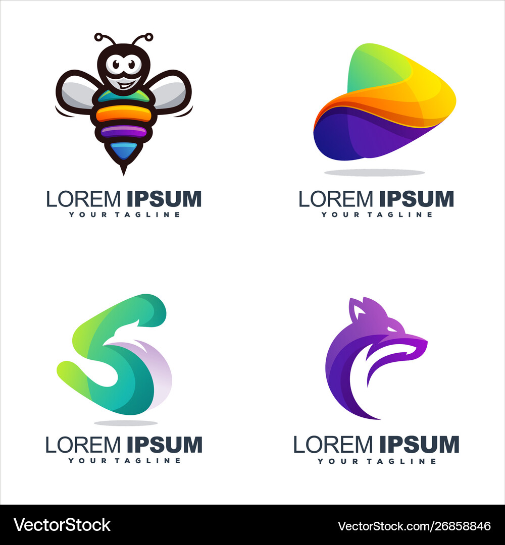 Awesome gradient abstract logo design Royalty Free Vector