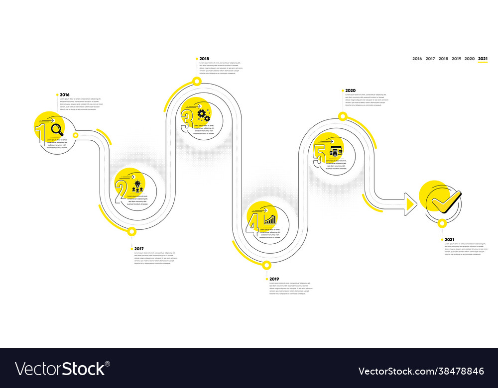 Business Infografik 5 Schritte Zeitleiste Workflow