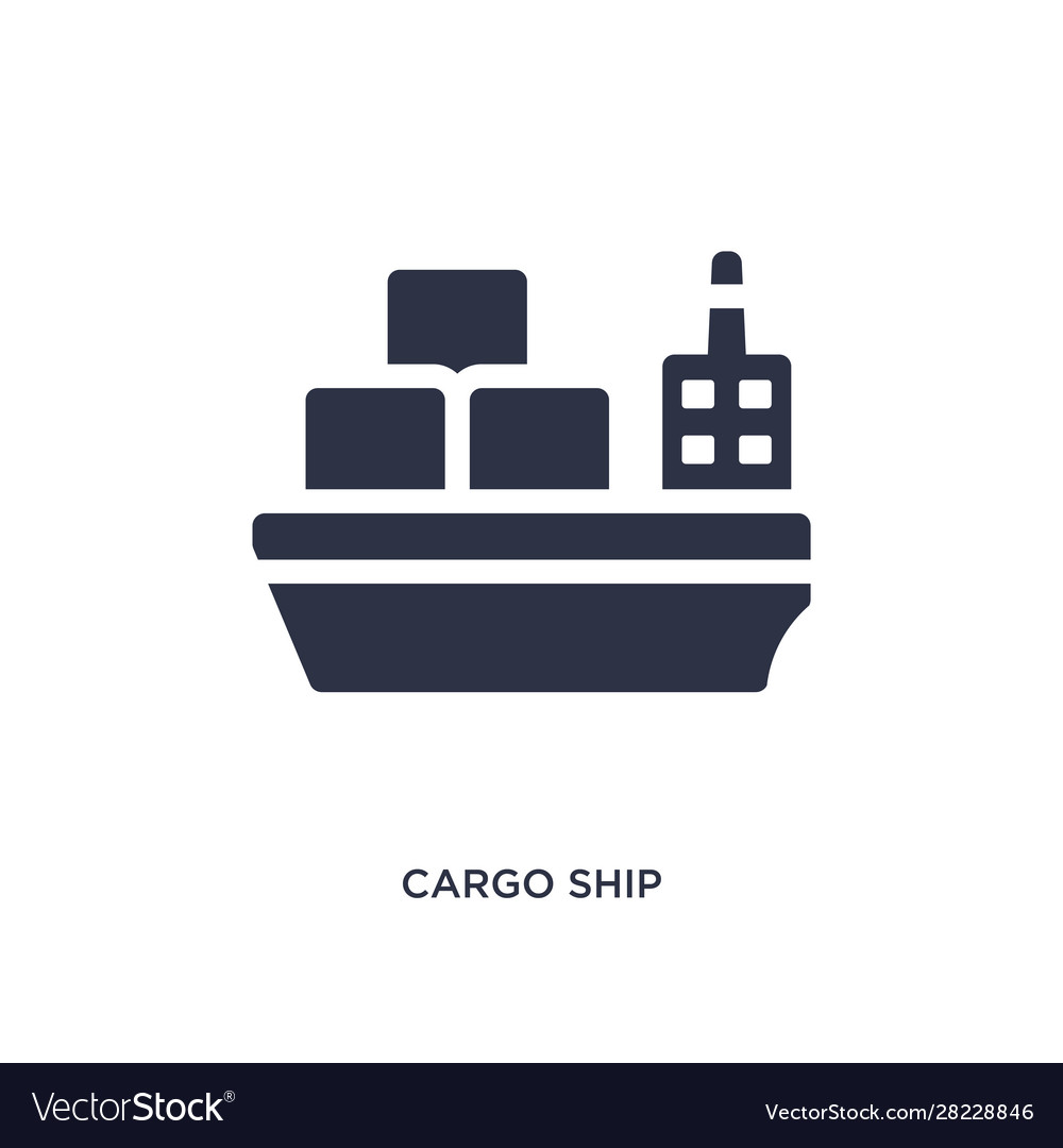 Cargo ship icon on white background simple