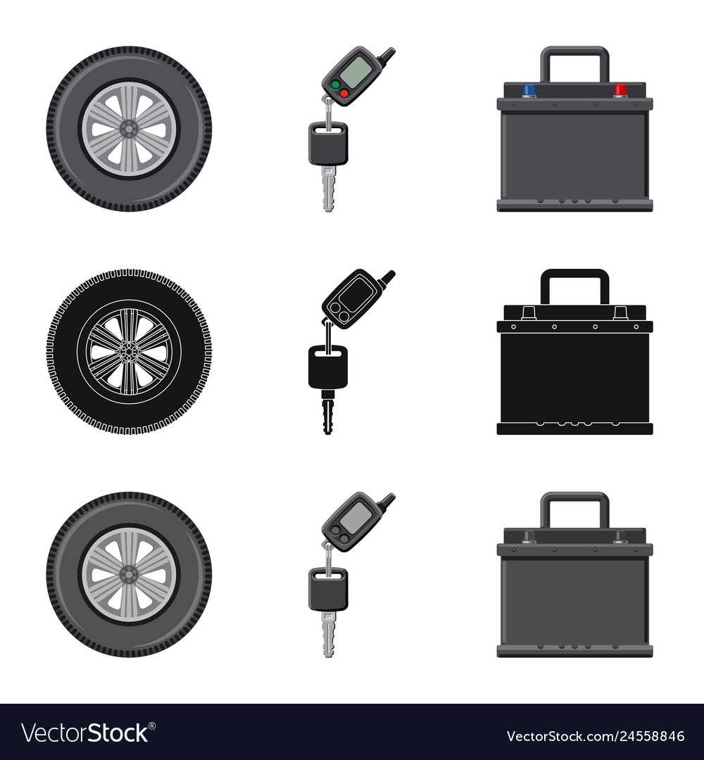 Design of auto and part sign set vector image Design of auto and part sign set