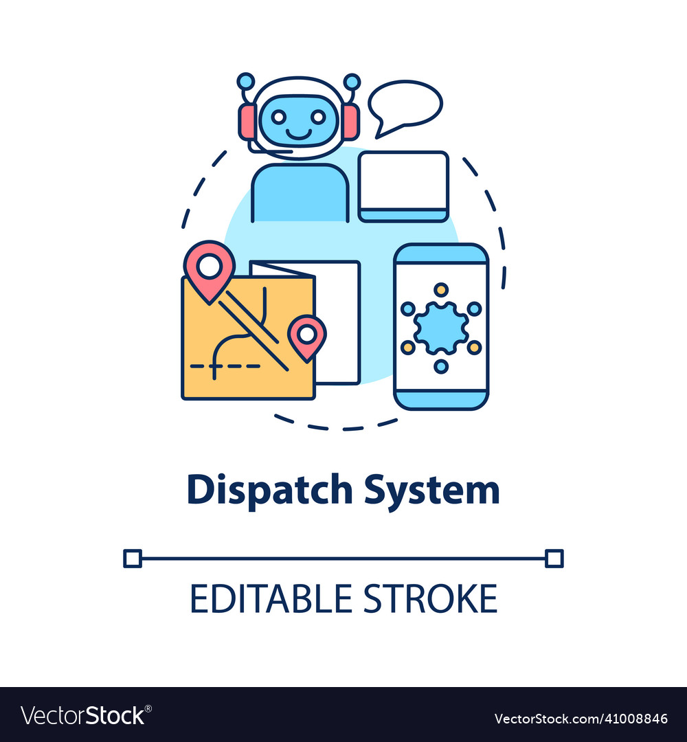 Dispatch system concept icon vector image Dispatch system concept icon