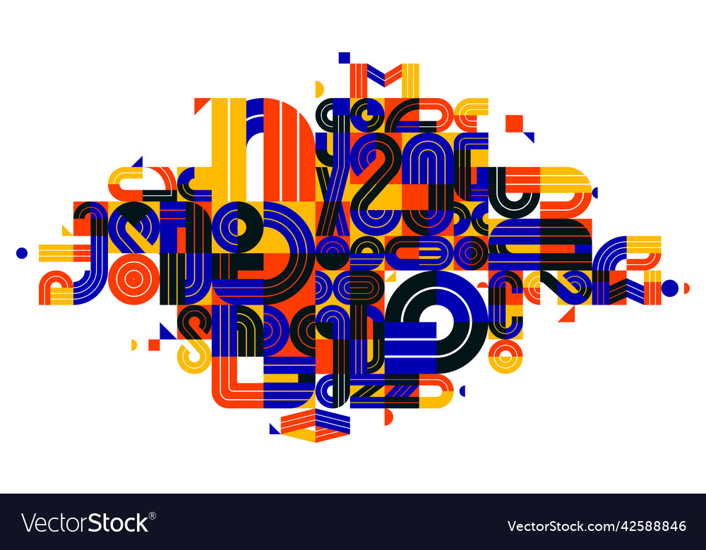 Dynamic messy abstract design composition minimal Vector Image Dynamic messy abstract design composition minimal
