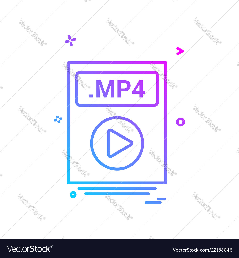 File files mp4 icon design vector image File files mp4 icon design