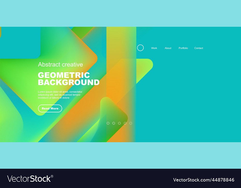 Fluid gradient triangles landing page background vector image Fluid gradient triangles landing page background