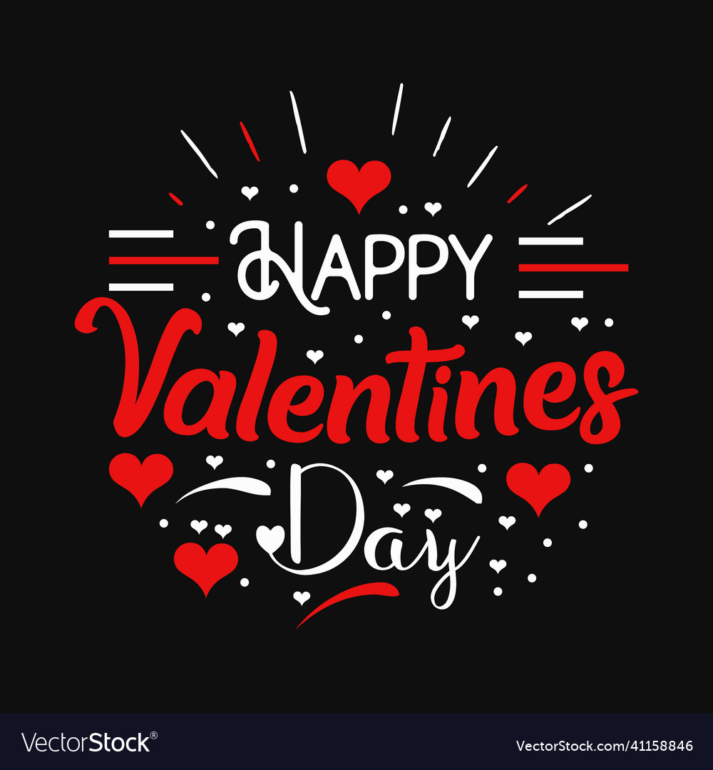 Happy valentines day beautiful typography design Vector Image