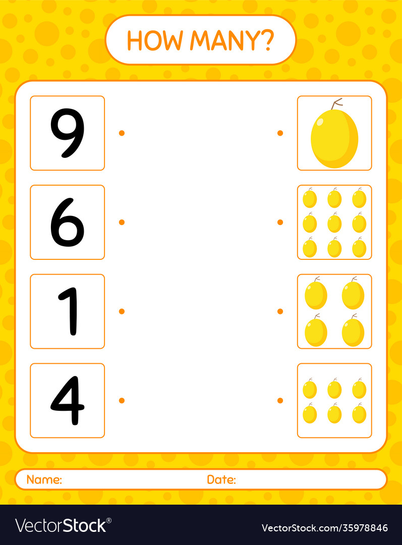 How many counting game with honeydew melon Vector Image How many counting game with honeydew melon