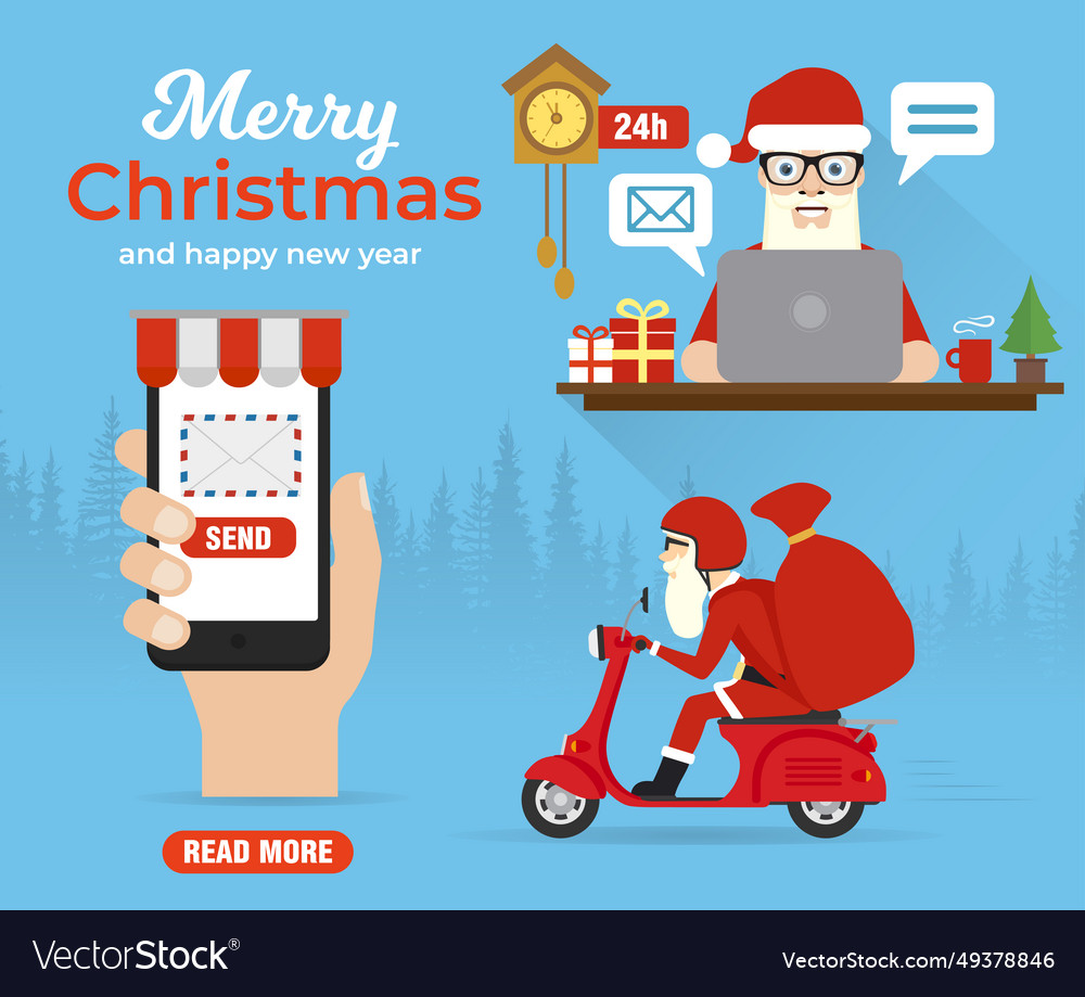 Merry christmas and happy new year concept design