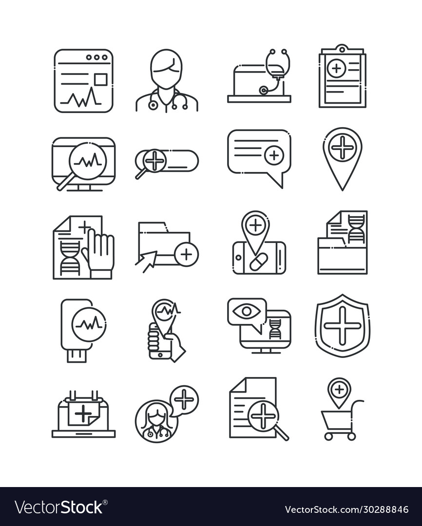 Online Health Support & Consultation Icons