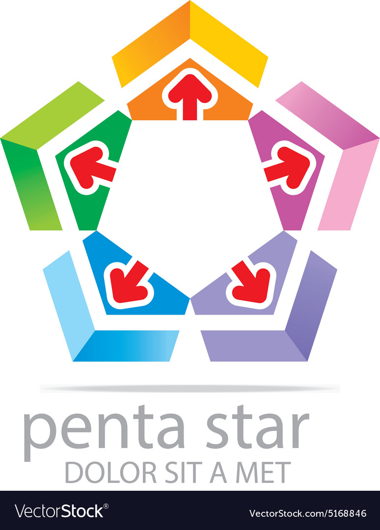 Penta house arrow design icon symbol star