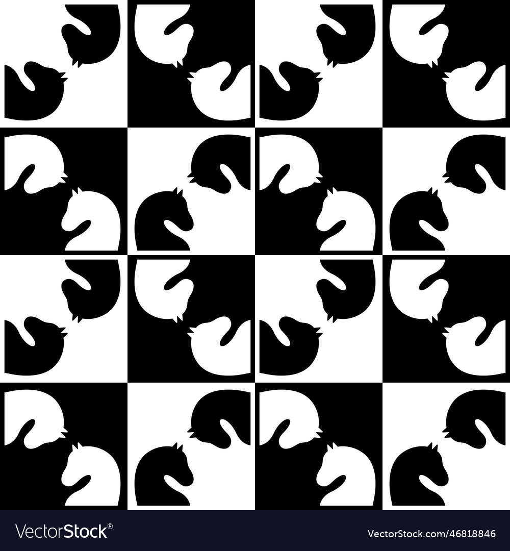 Seamless pattern with chess knight endless vector image Seamless pattern with chess knight endless