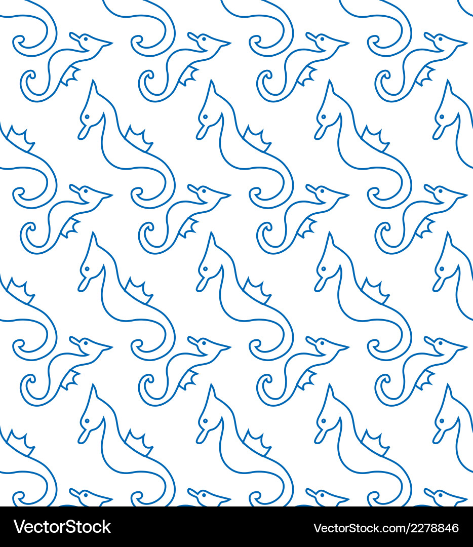 Seamless seahorse pattern Royalty Free Vector Image